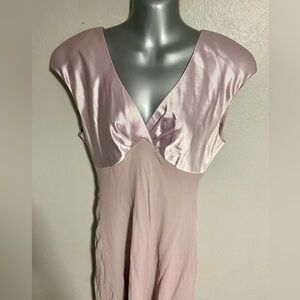 Jones New York Pink Satin Cocktail Dress with Cap Sleeves